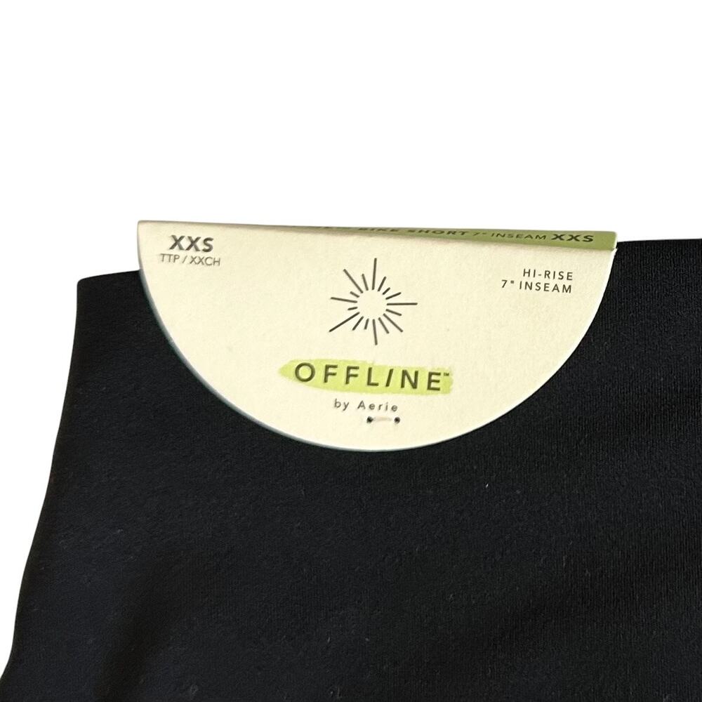 NWT Aerie Offline Real Me Hi-Rise Pocket Bike Short 7" Inseam Black Size XXS - Picture 6 of 8
